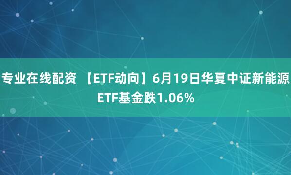 专业在线配资 【ETF动向】6月19日华夏中证新能源ETF基金跌1.06%